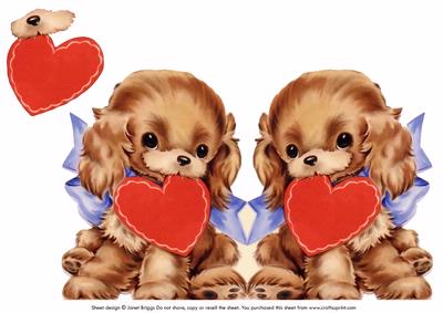 Valentine's Day Dog Shaped Card