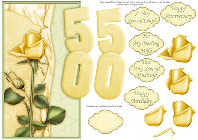 Golden Wedding Anniversary or Birthday Over the Side