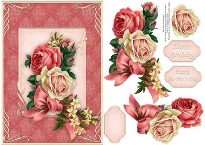 Vintage Roses Card Front & Decoupage
