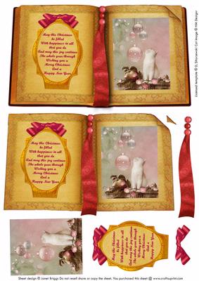 Christmas Book Topper with Kitten & Baubles