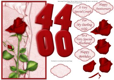 Ruby Wedding Anniversary or Birthday Over the Side