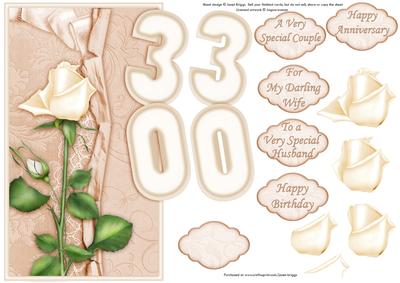 Pearl Wedding Anniversary or 30th Birthday Over the Side