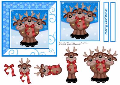 Reindeer Cluster Card Front & Decoupage