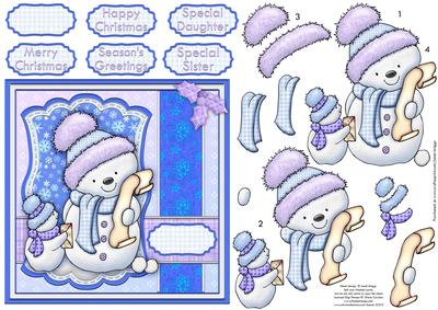 Snowmen & Letter to Santa Topper & Decoupage