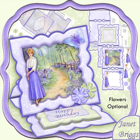 Butterflies in Bluebell Wood Easel Card Kit