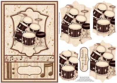 Drums in Sepia Card Front & Pyramage