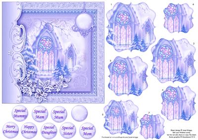 Christmas Vintage Church Card & Pyramage