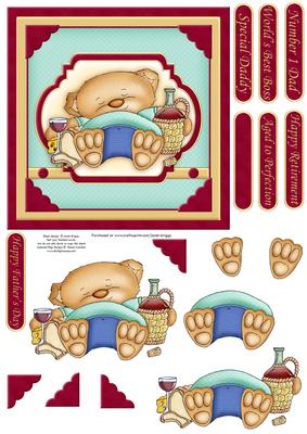 Aged to Perfection Wine Bear Topper & Decoupage