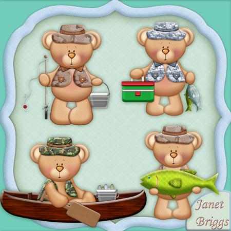 Fishing Bears Designer Resource Graphics