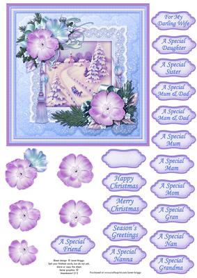 Christmas Roses Frame & Winter Sleigh Ride Quick Card