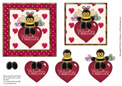 Bee My Valentine Decoupage