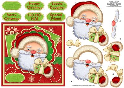 Christmas Jolly Santa Topper & Decoupage