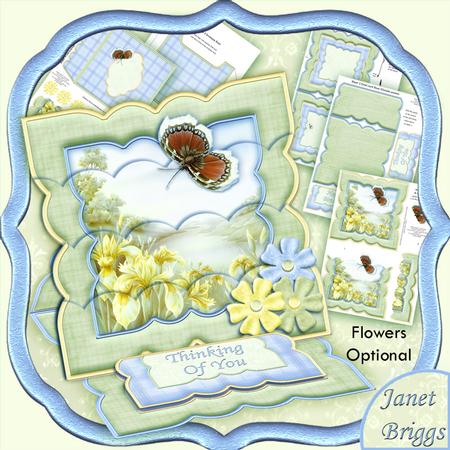 Lemon Irises & Butterfly Easel Card Kit
