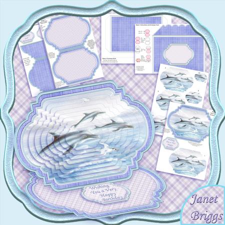 Dolphins Birthday Easel Card Kit & Pyramage