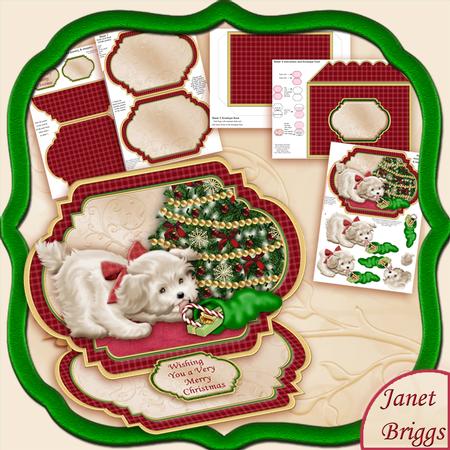 Puppy & Stocking Christmas Easel Card Kit