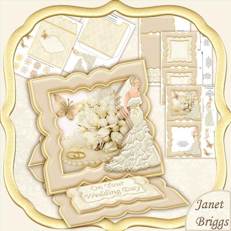 Wedding Bride Rings Roses Easel Card Kit