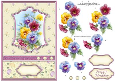 Pansy Frame Card Topper & Decoupage
