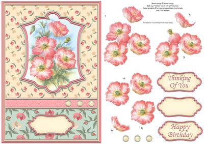 Painted Poppies Card Front & Decoupage