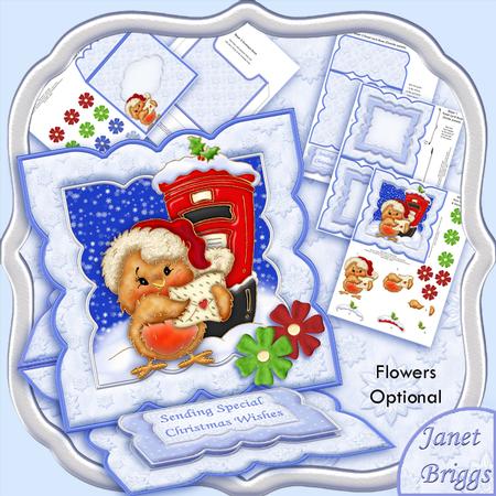 Robin Posting Christmas Easel Card Kit