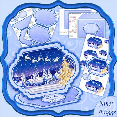 Winter Village Christmas Easel Card Kit