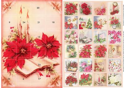Christmas Advent Card Vintage Floral 1