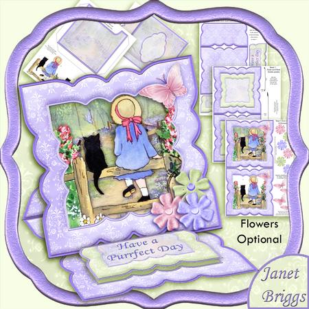 Purrfect Day Easel Card Kit & Decoupage
