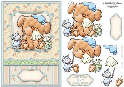 Feeling Woof Get Well Soon Topper & Decoupage