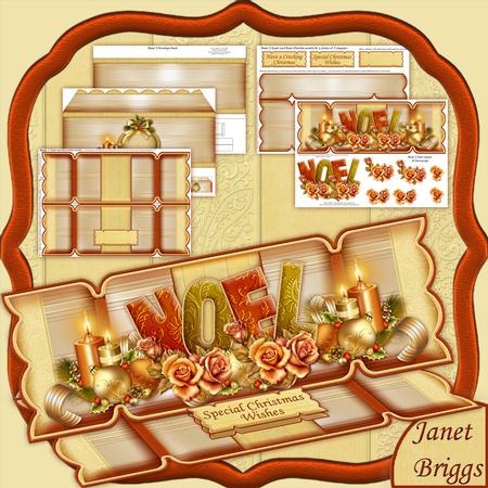 Large Dl Cracker Easel Card Kit Gold Noel