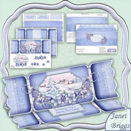 Large Dl Christmas Cracker Easel Card Kit Winter 1