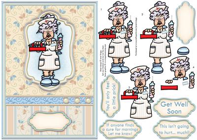 A Cure Get Well Soon or Birthday Decoupage Insert Available
