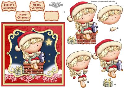 Starry Christmas Night Topper & Decoupage, Insert Available