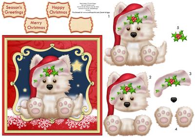 Christmas Westie Topper & Decoupage