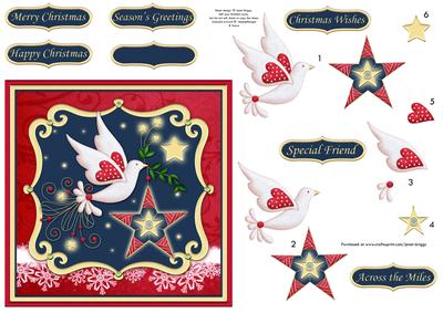 Christmas Dove Contemporary Topper & Decoupage