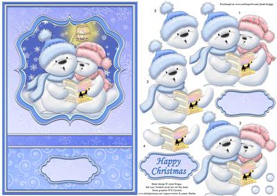 Singing Snowmen Christmas Topper & Decoupage