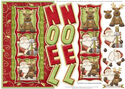 Christmas Over the Side Noel & Decoupage Deer Friends