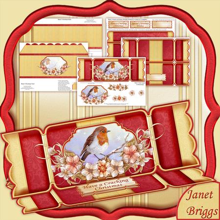 Large Dl Christmas Cracker Easel Card Kit Christmas Robin