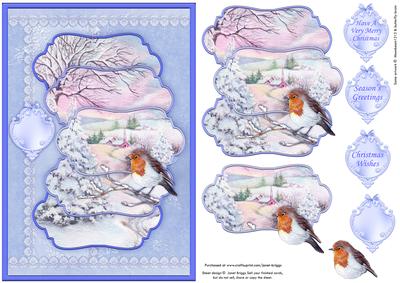 Christmas Robin in Winter 5 Panel Quick Card