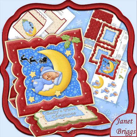 Baby Boys First Christmas Easel Card Kit