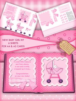 New Baby Girl Card Kit