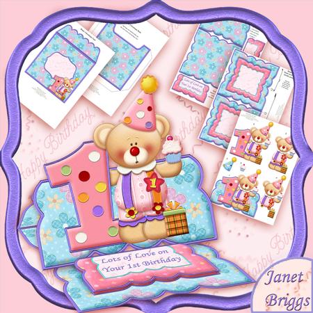 First Birthday Girl Clown Over the Edge Easel Kit