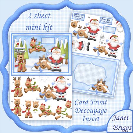 Crash Out! It's Christmas Topper Decoupage Insert Mini Kit