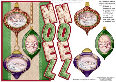 Vintage Christmas Baubles Over the Side Noel