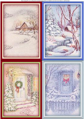 Christmas Winter Scene Toppers Inserts Available