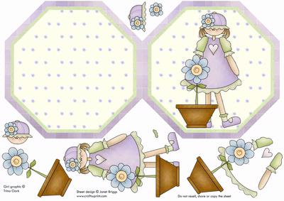 Flower Girl Octagon Shape Card & Decoupage