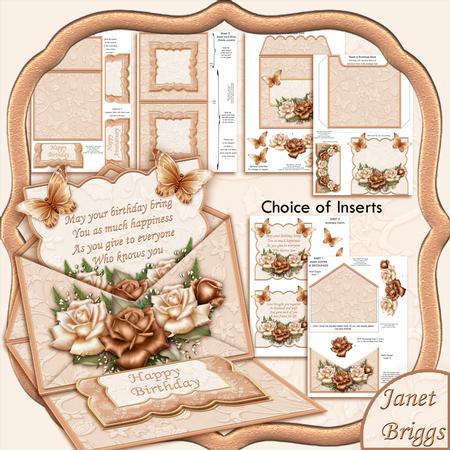 Coffee Roses Envelope Easel Kit Birthday or Anniversary