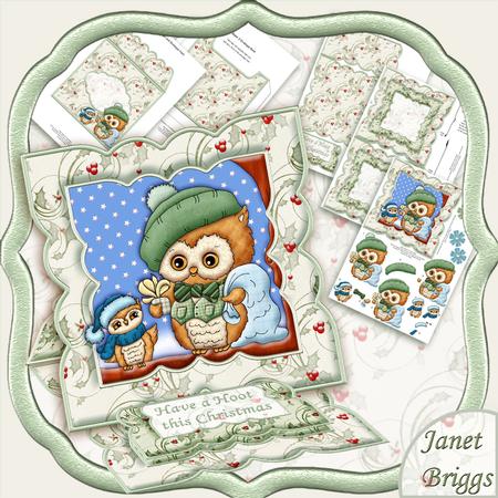 Hooting Christmas Easel Card Kit & Decoupage