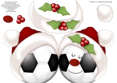 Christmas Football Shaped Card & Decoupage