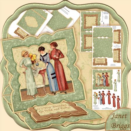 Vintage Birthday Party Easel Card Kit & Decoupage