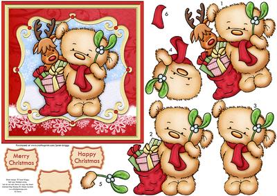 Christmas Kiss Me Topper & Decoupage