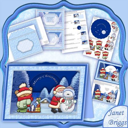 Starry Christmas Night in a Spin Animated Card Kit